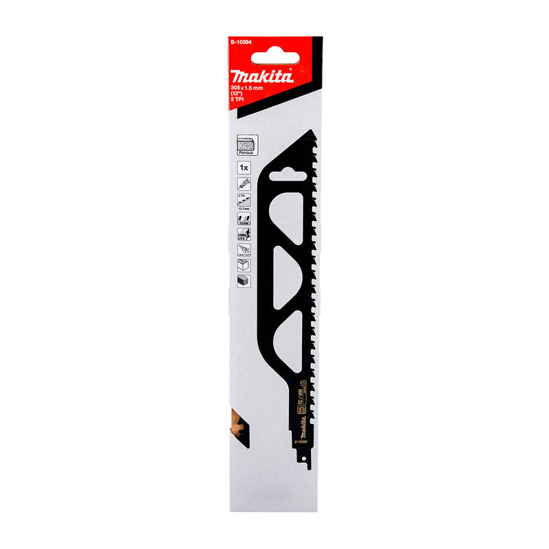 Lưỡi cưa kiếm TC/HM Makita dùng cho bê tông khí, gạch mềm, số răng 2 TPI, chiều dài từ 305mm-455mm ( Cấp 3 sao )