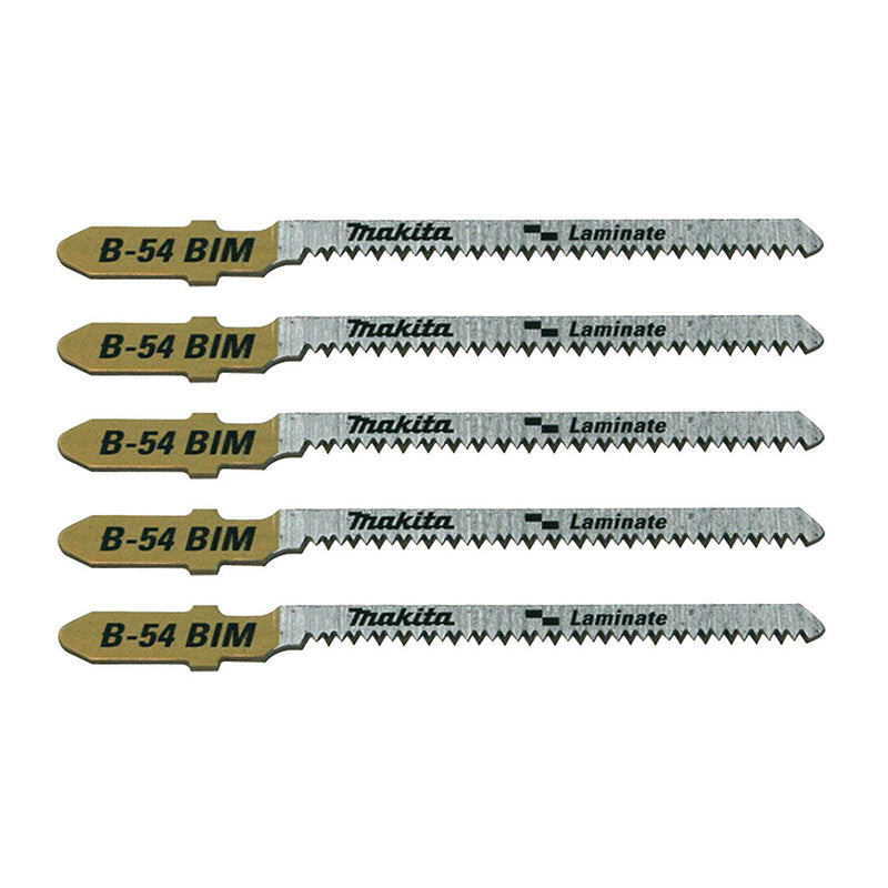 Hộp 5 lưỡi cưa lọng Bi-Metal Makita B-10986 dùng cho ván ép Laminate, nhựa số răng 18 TPI, chiều dài 82mm, đuôi gài kiểu B ( Cấp 3 sao )