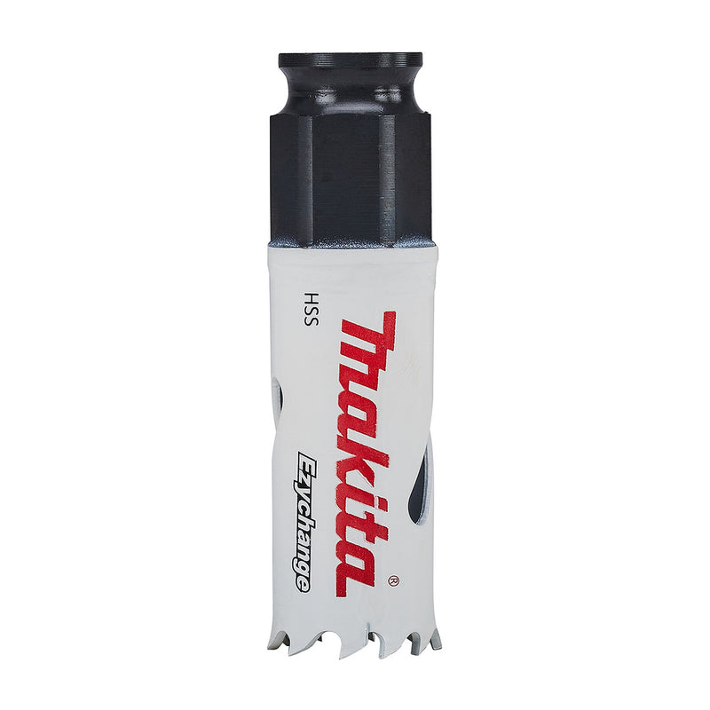 Bộ mũi khoét lỗ kèm mũi định tâm dòng tháo lắp nhanh Ezychange 7 chi tiết Makita B-11988 kích thước từ 20mm-65mm dùng cho Inox, gỗ chất liệu HSS-BiM