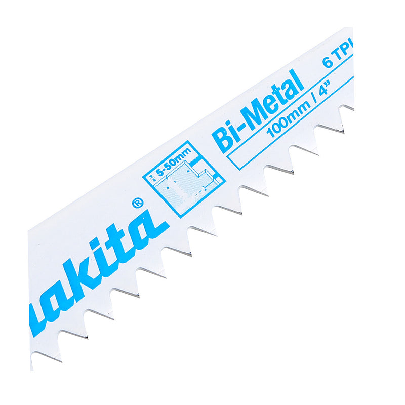 Hộp 5 lưỡi cưa kiếm Bi-Metal Makita B-20448 dùng cưa tấm thạch cao, số răng 6 TPI, chiều dài 100mm ( Cấp 3 sao )