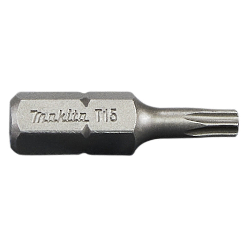 Hộp 25 mũi vặn vít đầu sao Makita kích thước từ T15 - T30, chiều dài 25mm, đuôi lục giác 6.35mm (1/4 inch)