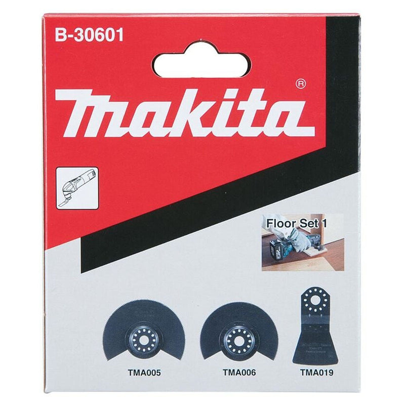 Bộ lưỡi cắt rung 3 chi tiết Makita B-30601 dùng cho gỗ sàn, chuẩn Starlock, OIS