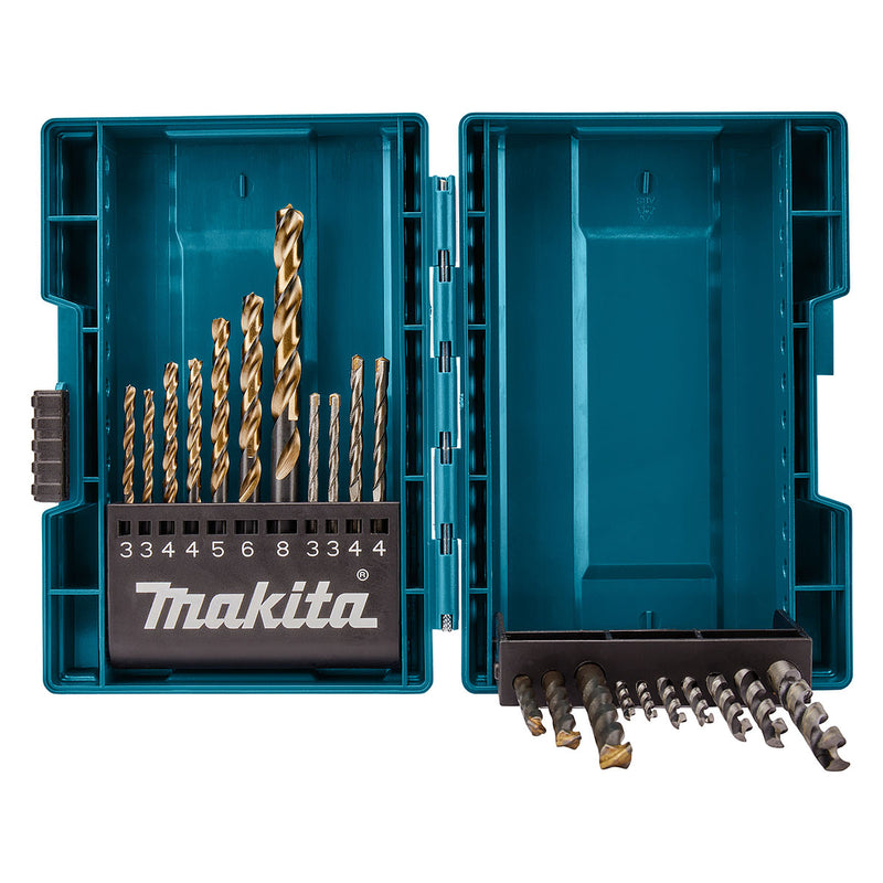 Bộ mũi khoan tổng hợp 21 chi tiết Makita B-44884 kích thước từ 3mm - 8mm, đuôi trơn
