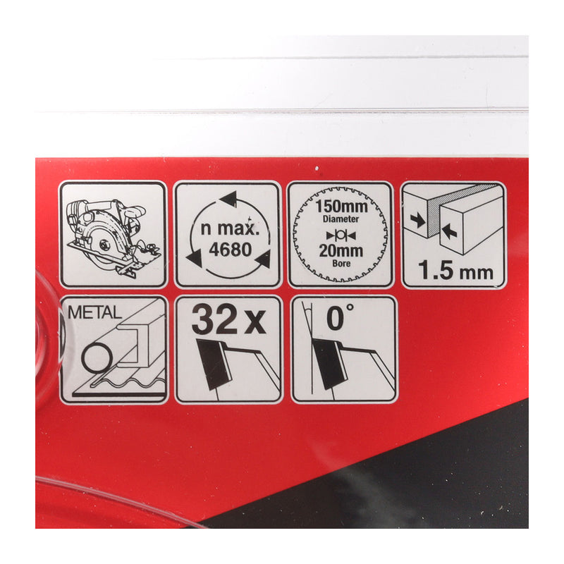 Lưỡi cưa kim loại TCT Makita B-46296 đường kính 150mm, 32 răng kiểu MTCG lỗ cốt 20mm dùng cho máy cưa đĩa ( Cấp 3 sao )