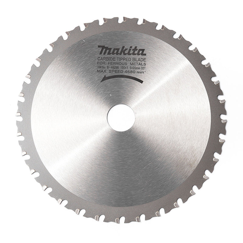 Lưỡi cưa kim loại TCT Makita B-46296 đường kính 150mm, 32 răng kiểu MTCG lỗ cốt 20mm dùng cho máy cưa đĩa ( Cấp 3 sao )