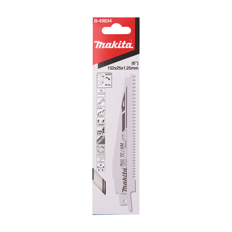 Lưỡi cưa kiếm TC/HM Makita dùng cưa đa vật liệu, số răng 6-8 TPI, chiều dài từ 152mm-305mm ( Cấp 4 sao )