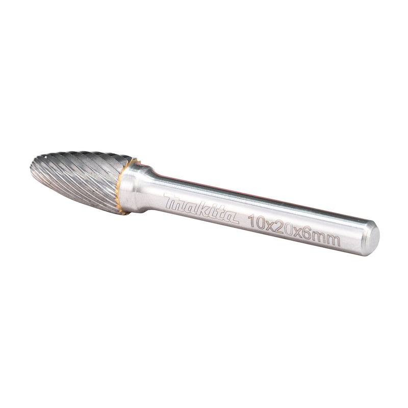 Mũi mài hợp kim Makita hình chóp bầu (SF), đường kính mũi 10mm, đuôi trơn 6mm ( Cấp 3 sao )