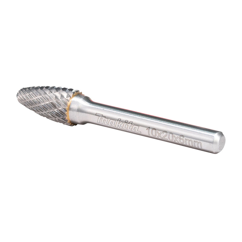 Mũi mài hợp kim Makita hình chóp bầu (SF), đường kính mũi 10mm, đuôi trơn 6mm ( Cấp 3 sao )