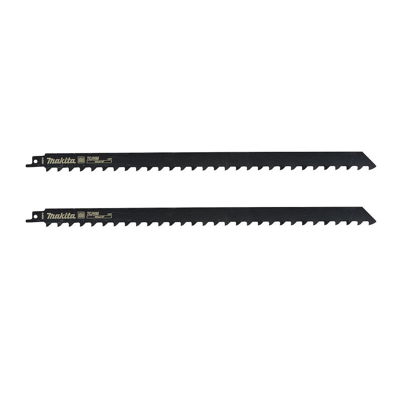 Hộp 2 lưỡi cưa kiếm TC/HM Makita B-63591 dùng cho bê tông khí, gạch mềm, epoxy số răng 3 TPI, chiều dài 400mm ( Cấp 3 sao )