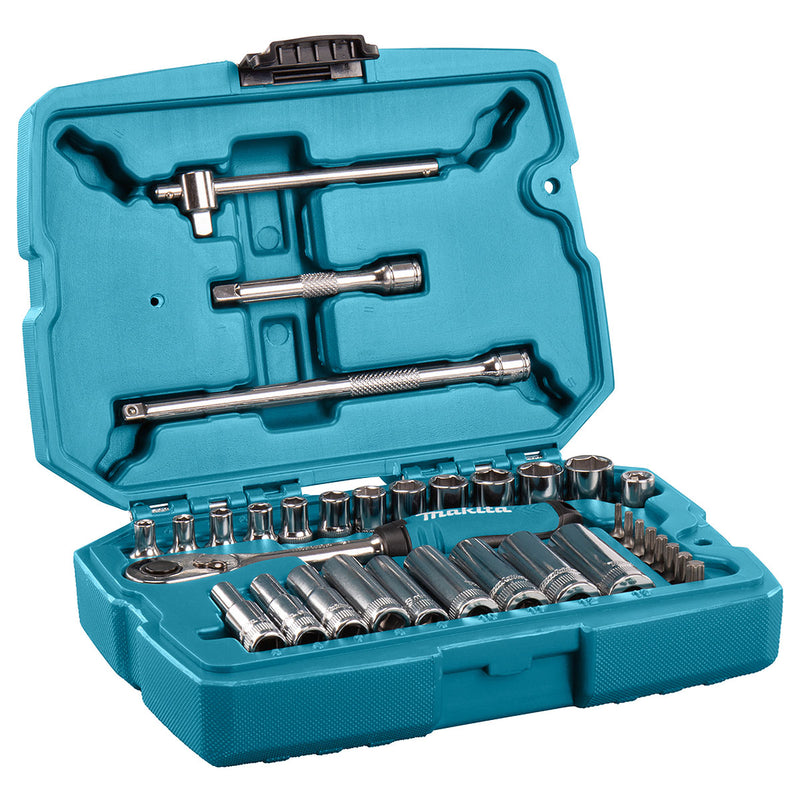 Bộ đầu tuýp và cần siết tự động 34 chi tiết Makita B-65567 cốt 1/4 inch
