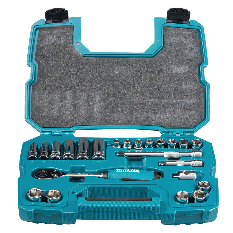Bộ đầu tuýp và cần siết tự động 23 chi tiết Makita B-65573 cốt 3/8 inch