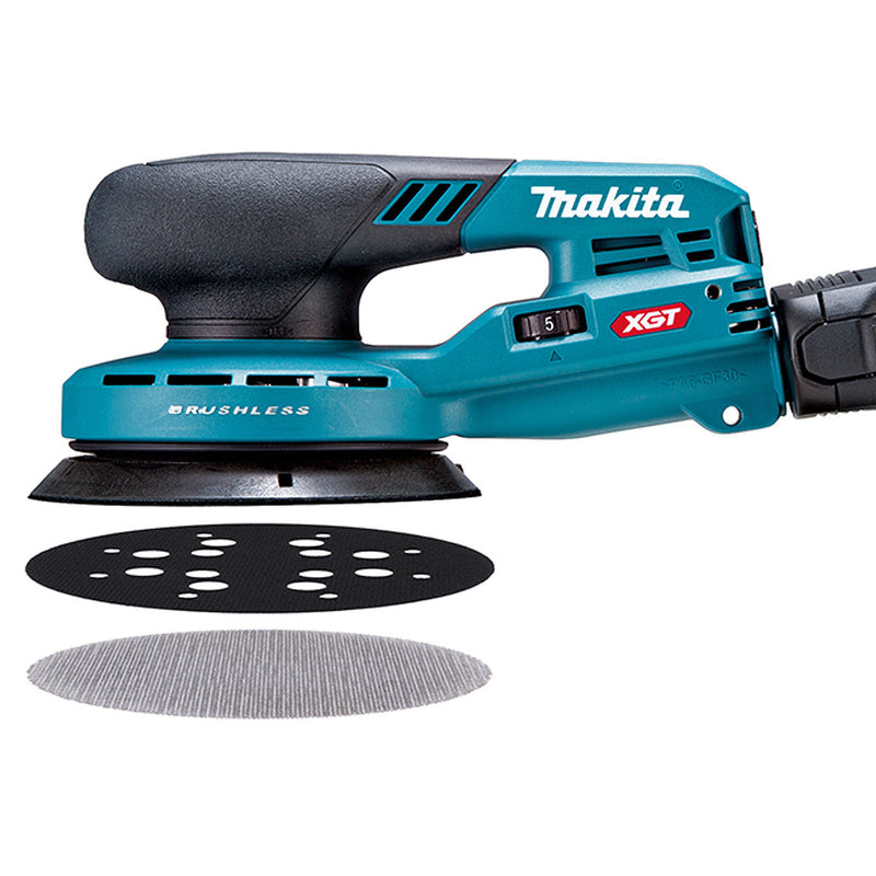 Máy chà nhám quỹ đạo tròn 5mm Makita BO002CG dùng Pin 40Vmax XGT thông qua ổ cắm rời, đế chà nhám 150mm
