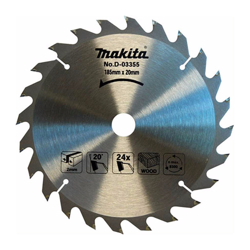 Lưỡi cưa gỗ TCT Makita dòng sản phẩm kinh tế đường kính 185mm, số răng từ 16-60 kiểu ATB và TCG, lỗ cốt 20mm và 30mm ( Cấp 2 sao )
