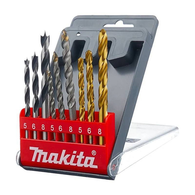 Bộ mũi khoan tổng hợp 9 chi tiết Makita D-08660 kích thước mũi từ 5mm-8mm, đuôi trơn