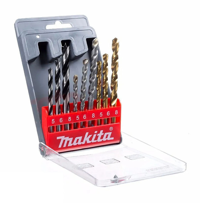 Bộ mũi khoan tổng hợp 9 chi tiết Makita D-08660 kích thước mũi từ 5mm-8mm, đuôi trơn
