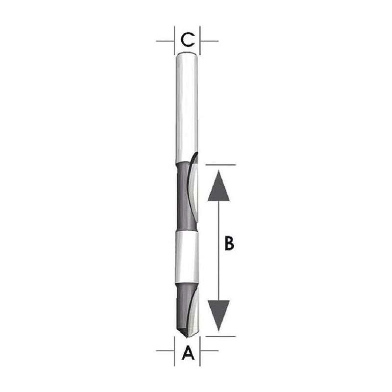 Mũi phay tỉa mép 2 cạnh gỗ hệ inch Makita D-69381 cốt 1/2 inch, đường kính hiệu dụng 3/8 inch ( Cấp 2 sao )
