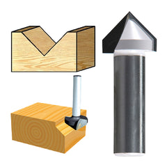 D-69490: Đường kính hiệu dụng (A): 1/2 inch - Chiều dài mũi (B): 1/2 inch - Chiều dài tổng thể (D): 2-1/8 inch - Góc phay (°): 90°