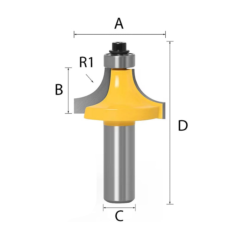 Mũi phay bo cạnh tròn có ổ bi hệ inch Makita D-15475 cốt 1/4 inch, đường kính hiệu dụng 7/8 inch ( Cấp 3 sao )