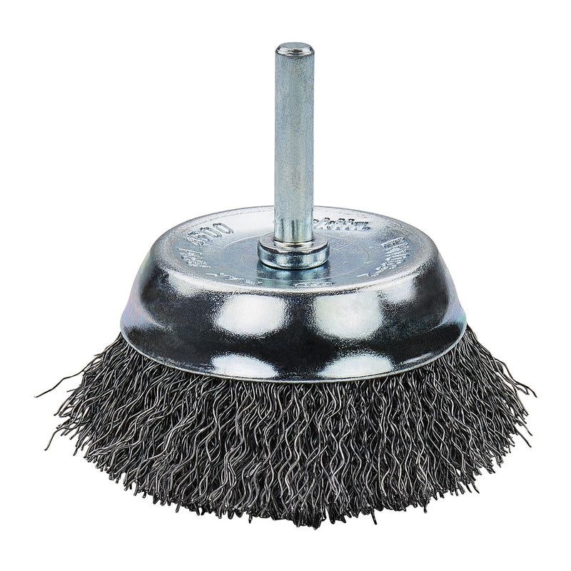 Chổi cước kim loại hình chén sợi thép thẳng Makita đường kính từ 38mm-80mm, trục cốt 6mm dùng cho máy khoan ( Cấp 2 sao )