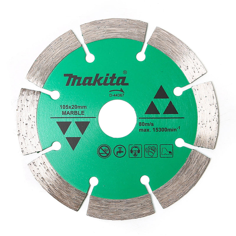 Lưỡi cắt kim cương 105mm kiểu răng phân đoạn Makita dùng cho đá hoa cương, lỗ cốt 20mm, cắt nước ( Cấp 1 sao )