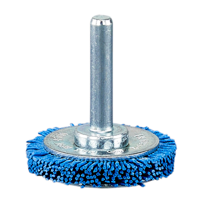 Chổi nylon hình bánh xe Makita đường kính 38mm, trục cốt 6mm, loại đánh thô và đánh hoàn thiện mịn đẹp dùng cho máy khoan ( Cấp 2 sao )