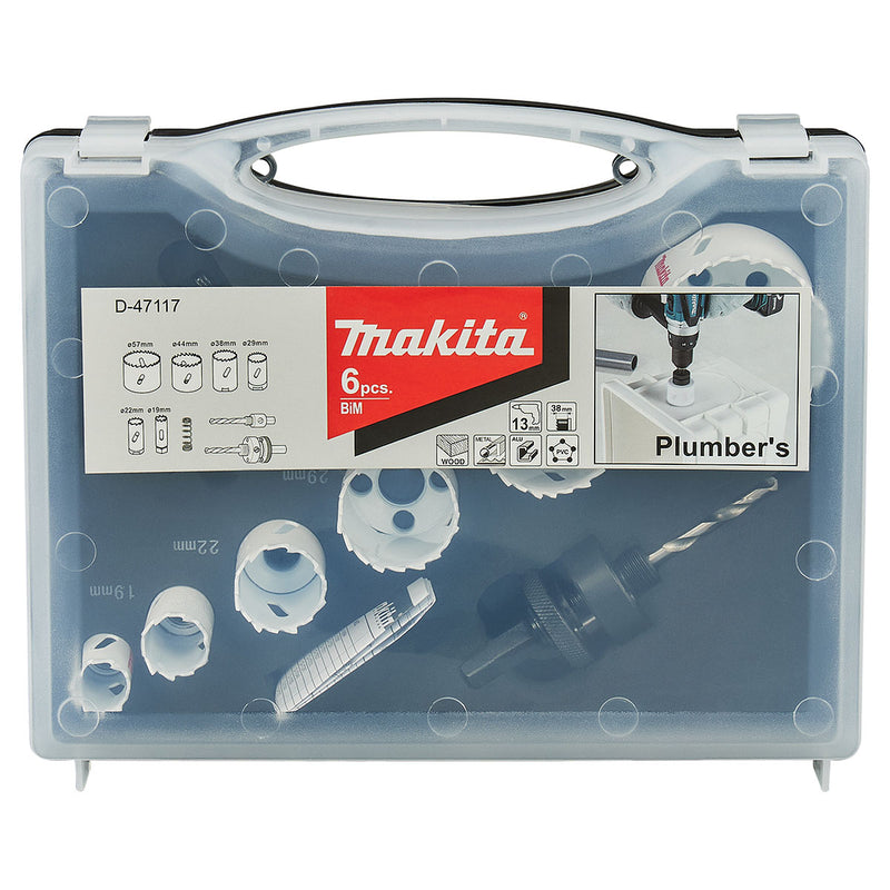 Bộ mũi khoét lỗ đa vật liệu BiM 9 chi tiết Makita D-47117 kích thước từ 19mm - 57mm