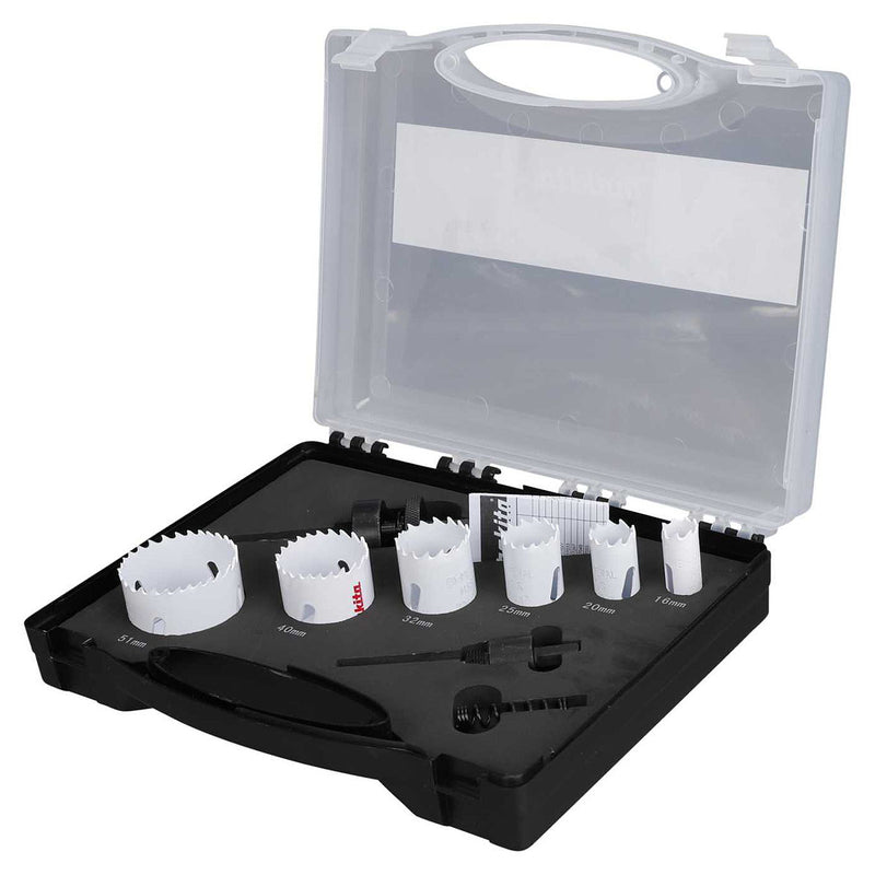 Bộ mũi khoét lỗ đa vật liệu BiM 9 chi tiết Makita D-47123 kích thước từ 16mm - 51mm