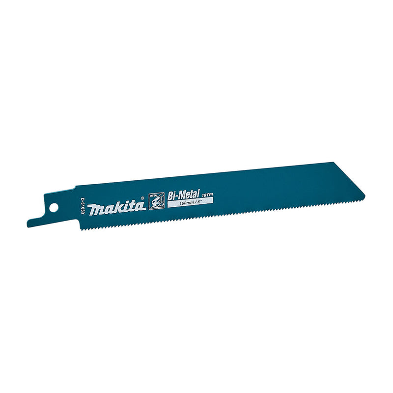 Vĩ 2 lưỡi cưa kiếm Bi-Metal Makita D-51633 dòng sản phẩm kinh tế, dùng cho kim loại số răng 18 TPI, chiều dài 150mm ( Cấp 2 sao )