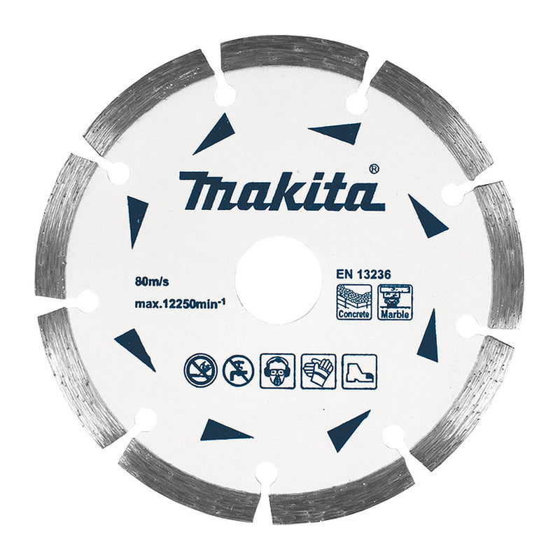 Lưỡi cưa kim cương 230mm kiểu răng phân đoạn Makita D-52788 dùng cho bê tông, đá cẩm thạch, lỗ cốt 22.23mm, cắt khô,  đạt tiêu chuẩn EN13236 ( Cấp 1 sao )