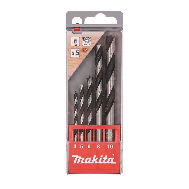 Bộ mũi khoan gỗ 4 - 10mm, chuôi thẳng MAKITA D-57211 (5 cái/bộ)