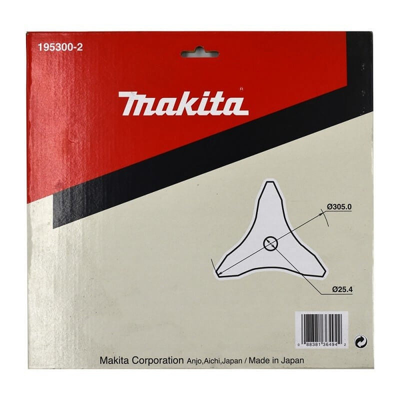 Lưỡi cắt cỏ 3 răng Makita đường kính từ 230mm-305mm, lỗ cốt 25.4mm cho bụi rậm và cây non