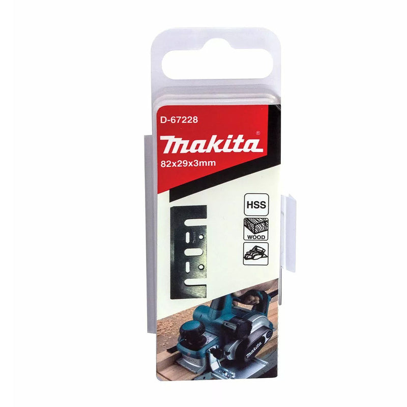Hộp 2 lưỡi bào gỗ Makita D-67228 chất liệu thép HSS, kích thước 82mm ( cấp 1 sao )