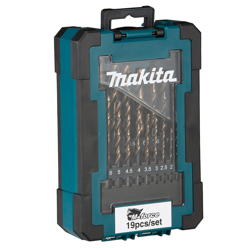 Bộ 19 mũi khoan kim loại HSS M-Force Makita D-67583 kích thước từ 1mm - 10mm, đuôi trơn