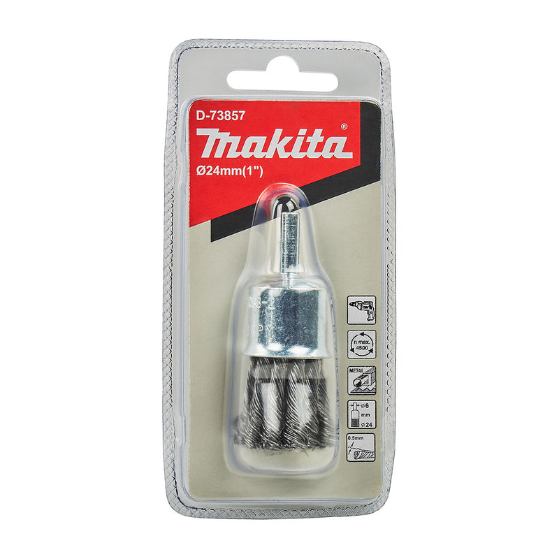 Chổi cước kim loại hình trụ sợi thép thẳng Makita đường kính từ 12mm-28mm, trục cốt 6mm dùng cho máy khoan ( Cấp 2 sao )