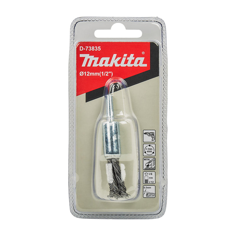 Chổi cước kim loại hình trụ sợi thép thẳng Makita đường kính từ 12mm-28mm, trục cốt 6mm dùng cho máy khoan ( Cấp 2 sao )