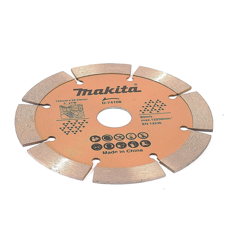 Lưỡi cắt kim cương 125mm Makita D-74108 dùng cho bê tông, gạch, đá lỗ cốt 22.23mm, cắt khô & nước ( Cấp 3 sao )