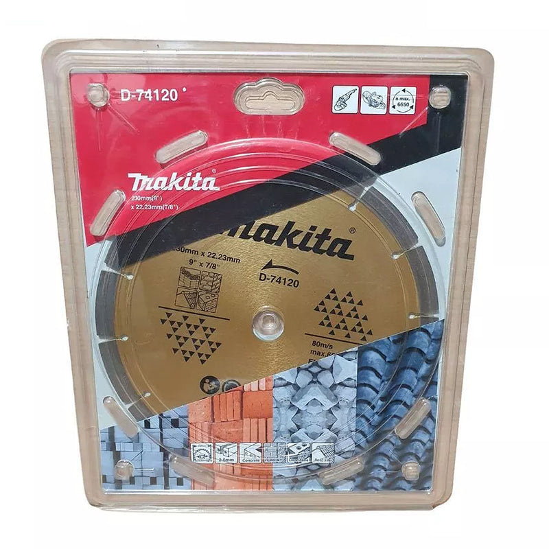 Lưỡi cắt kim cương 230mm Makita D-74120 dùng cho bê tông, gạch, đá lỗ cốt 22.23mm, cắt khô & nước ( Cấp 3 sao )