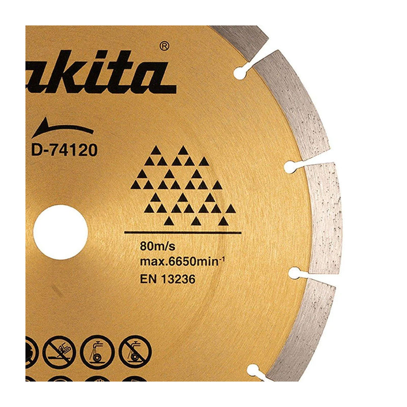 Lưỡi cắt kim cương 230mm Makita D-74120 dùng cho bê tông, gạch, đá lỗ cốt 22.23mm, cắt khô & nước ( Cấp 3 sao )