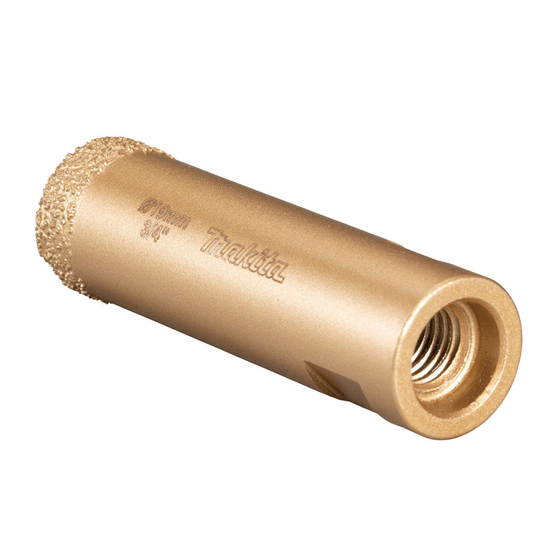 Mũi khoét lỗ kim cương cao cấp Makita dùng cho đám cẩm thạch, đá Granit, ngói sứ đường kính từ 5mm-50mm, ren trục M10 & M14 phù hợp cho các máy mài góc ( Cấp chuyên dụng )