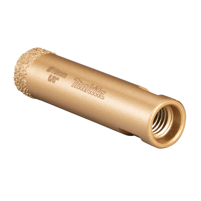 Mũi khoét lỗ kim cương cao cấp Makita dùng cho đám cẩm thạch, đá Granit, ngói sứ đường kính từ 5mm-50mm, ren trục M10 & M14 phù hợp cho các máy mài góc ( Cấp chuyên dụng )