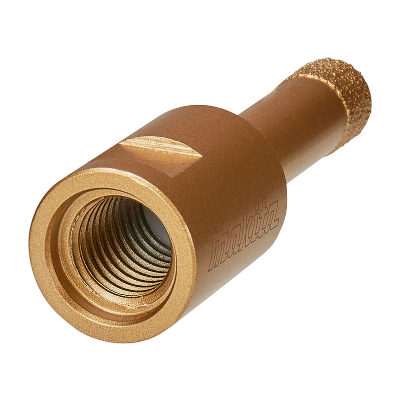 Mũi khoét lỗ kim cương cao cấp Makita dùng cho đám cẩm thạch, đá Granit, ngói sứ đường kính từ 5mm-50mm, ren trục M10 & M14 phù hợp cho các máy mài góc ( Cấp chuyên dụng )