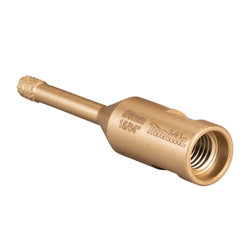 Mũi khoét lỗ kim cương cao cấp Makita dùng cho đám cẩm thạch, đá Granit, ngói sứ đường kính từ 5mm-50mm, ren trục M10 & M14 phù hợp cho các máy mài góc ( Cấp chuyên dụng )
