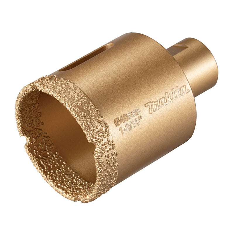 Mũi khoét lỗ kim cương có rãnh thoát bụi Makita đường kính từ 32mm - 40mm, trục ren M10