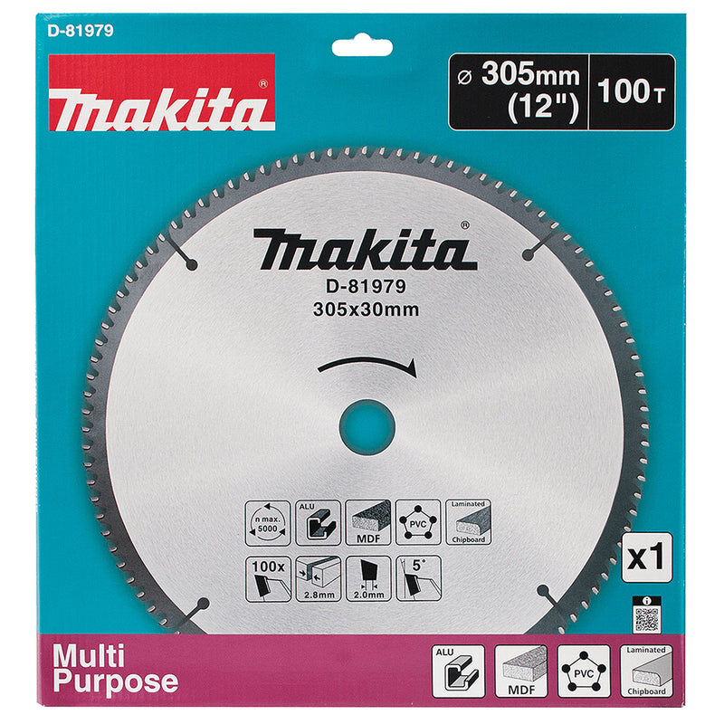 Lưỡi cưa đa vật liệu TCT Makita D-81979 đường kính 305mm, 100 răng, lỗ cốt 30mm
