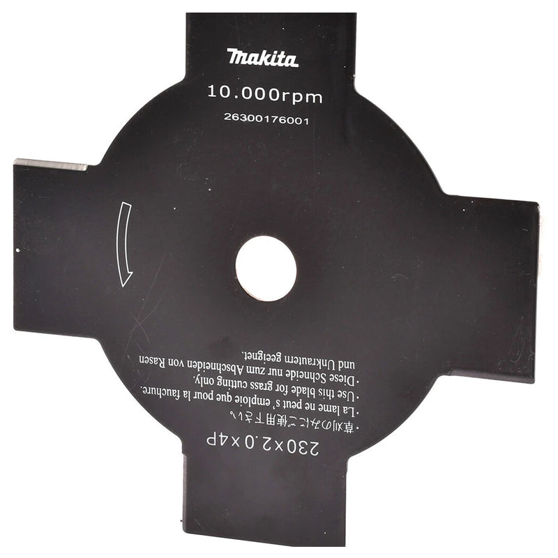 Lưỡi cắt cỏ 4 răng Makita DA00000169 đường kính 230mm, lỗ cốt 25.4mm cho cỏ cao và cứng