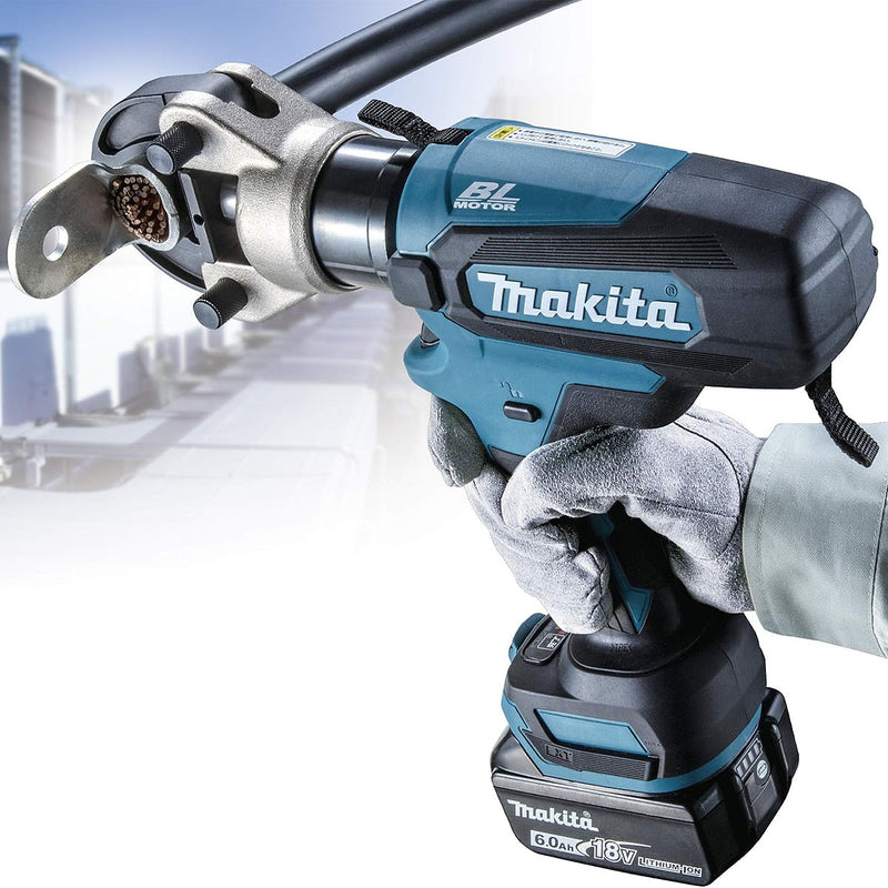 Máy ép cose thủy lực Makita DTC300D (TC300D) dùng Pin 18V, lực ép tối đa 127kN, ép từ 14-250mm²