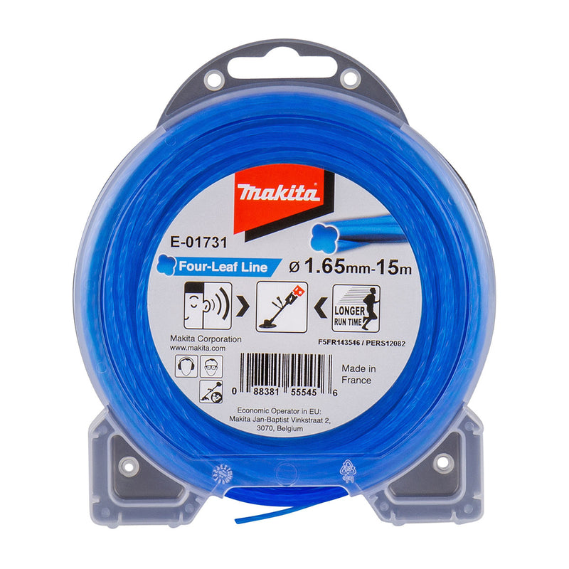 Dây cước cắt cỏ Makita loại dây đơn 4 cánh dày 1.65mm, cuộn dài từ 15m - 445m