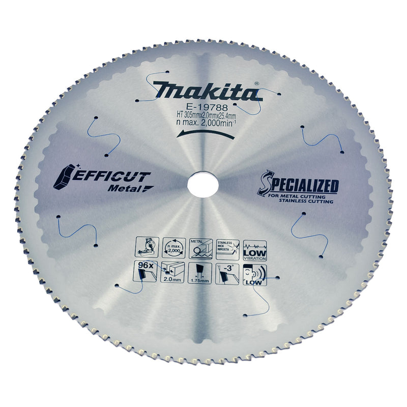 Lưỡi cắt Inox TCT Makita E-19788 công nghệ Efficut đường kính 305mm, 96 răng kiểu SMTCG lỗ cố 25.4mm, dùng cho máy cưa đĩa ( Cấp 5 sao )