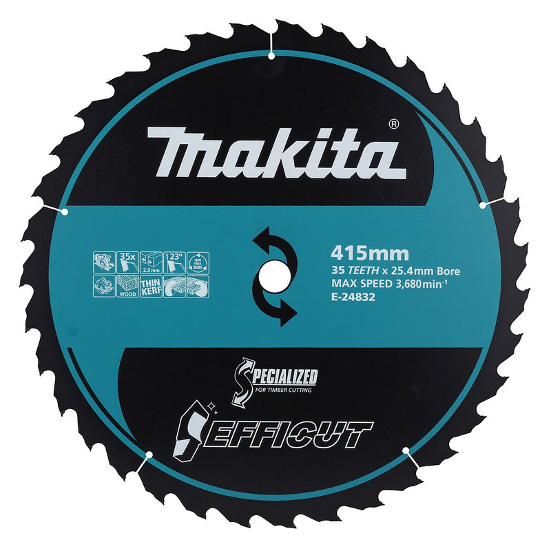 Lưỡi cưa gỗ Efficut TCT Makita E-24832 đường kính 415mm, lỗ cốt 25.4mm,  35 răng