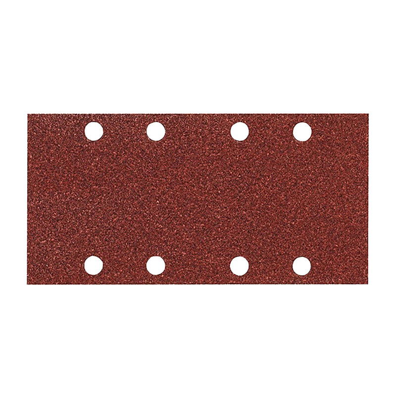Hộp 50 giấy nhám chữ nhật đục lỗ 93x185mm Makita cho gỗ, kim loại, tẩy sơn bề mặt tương thích với các máy BO3711, BO3710